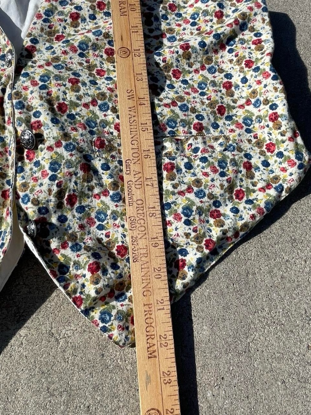 Floral Button Front Vest - Multicolor - Picture 4 of 5